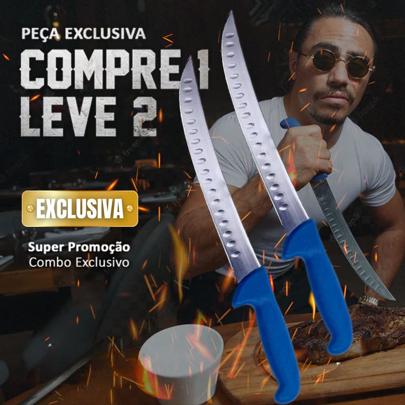 Faca Surbisa Churrasco De Chefe - Inox Salt Bae Chef (EXCLUSIVIDADE)