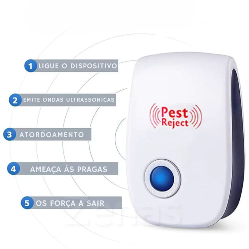 Pest Reject™ Repelente Eletrônico Ultrassônico Anti-Pragas