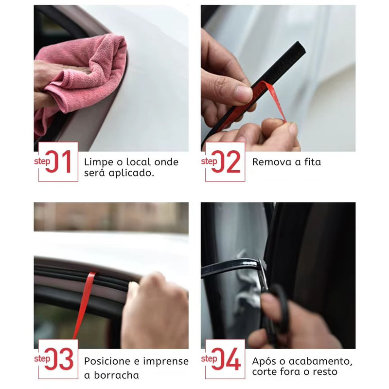Borracha VedaTurbo Vedação Total Automotiva Anti-Poeiras e Anti-Ruídos 15 Metros
