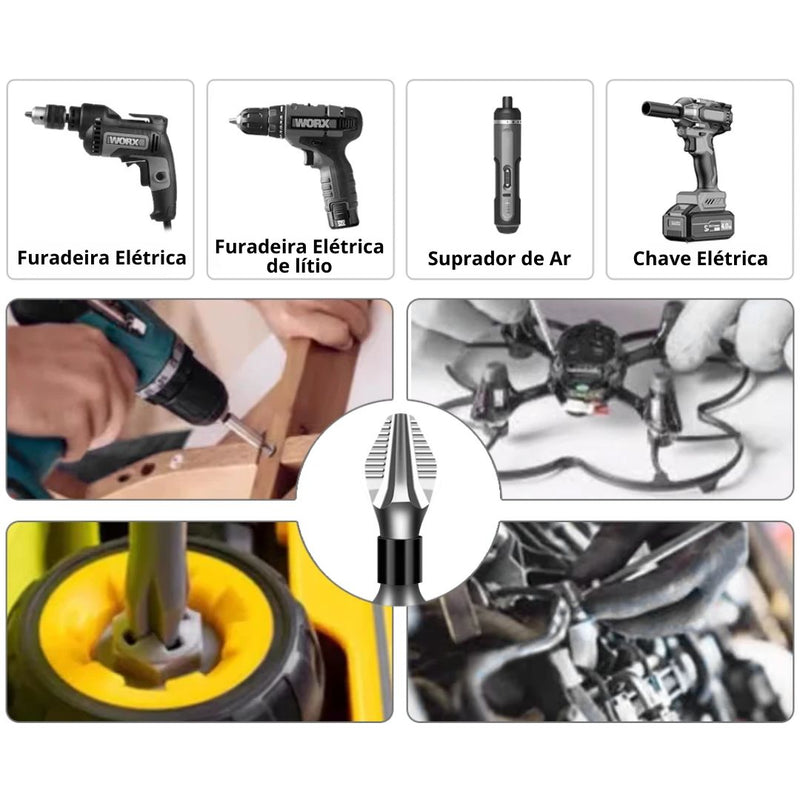 Kit Ponteira Magnética Philips Em Aço Tungstênio Antiderrapante StrongMax