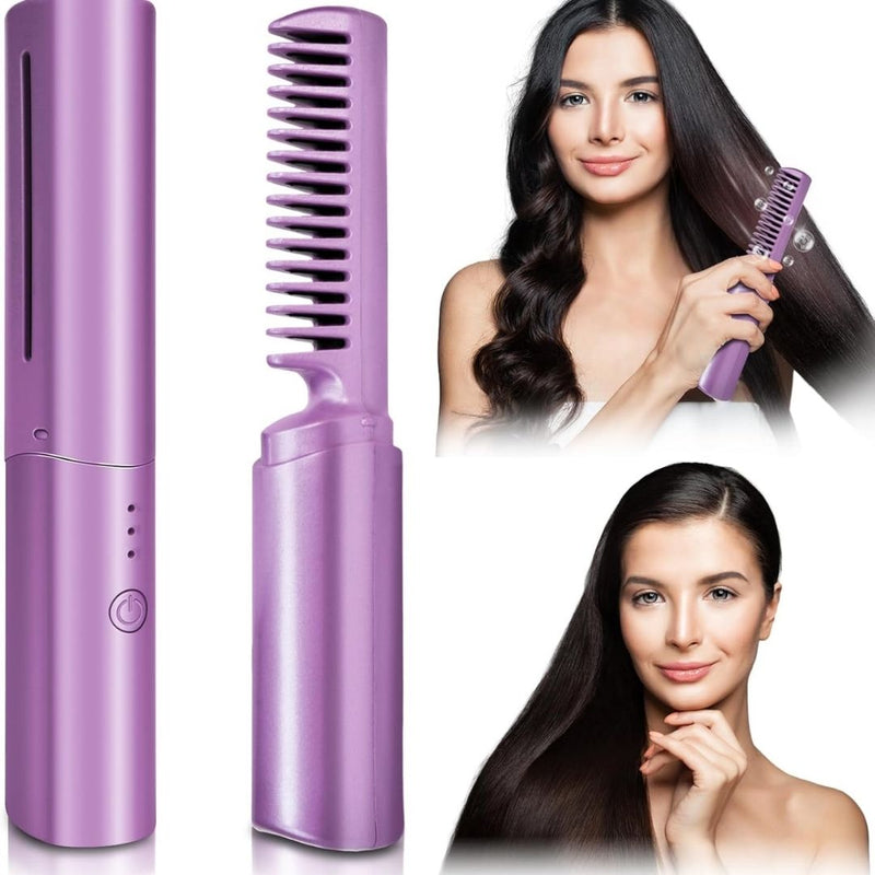 Pente Alisador e Modelador Antifrizz De Bolsa Recarregável Com Aquecimento Rápido