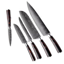 Conj 5 Facas Chef Punho Em Resina Acabamento Premium Inoxidável