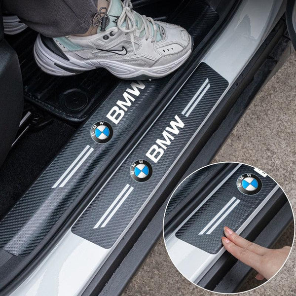 4 Peças Soleira Fibra De Carbono Adesivo - Sticker Carbon™