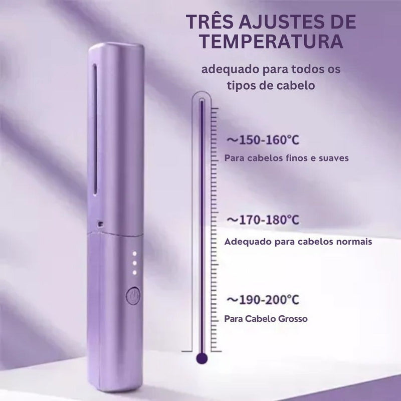 Pente Alisador e Modelador Antifrizz De Bolsa Recarregável Com Aquecimento Rápido