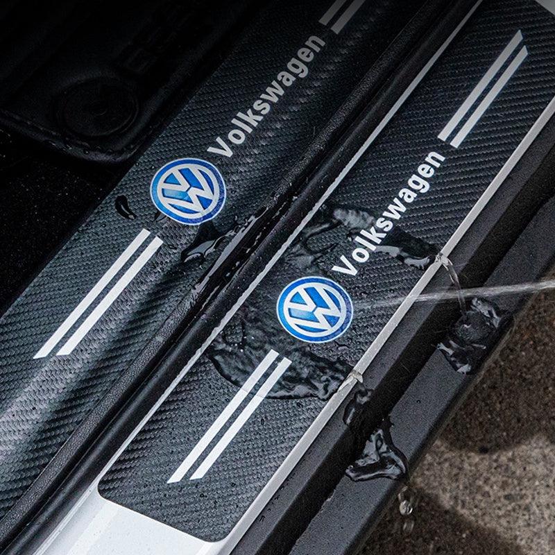 4 Peças Soleira Fibra De Carbono Adesivo - Sticker Carbon™