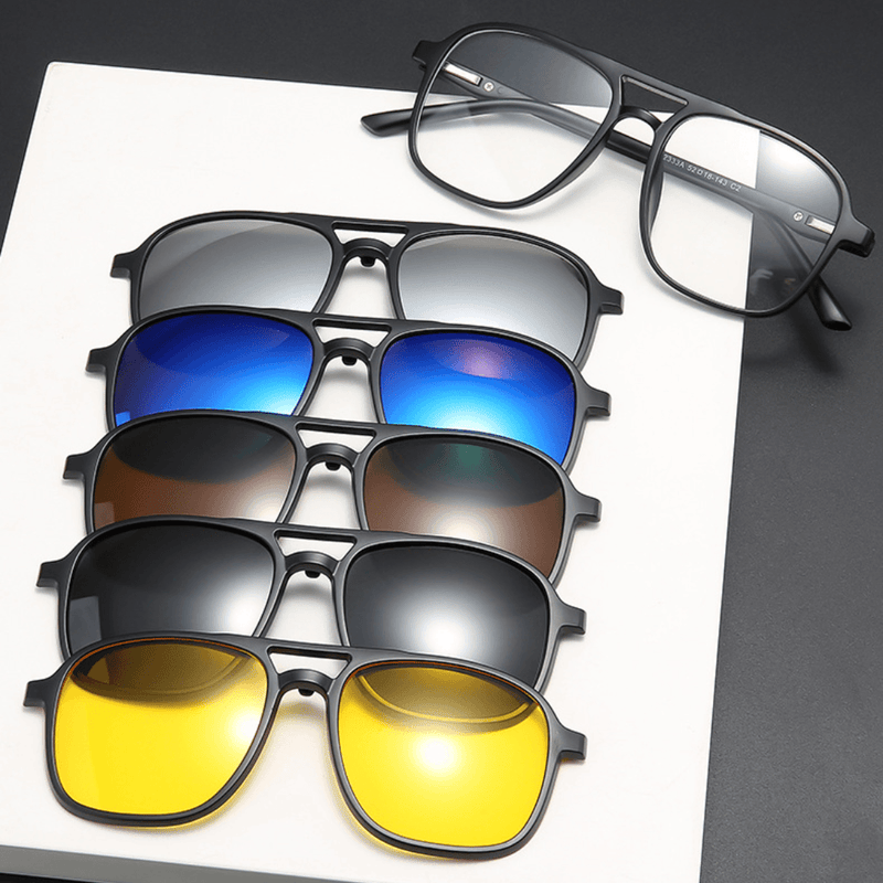 Óculos 6 Em 1 Multicor Magnético Tendência Verão 2024