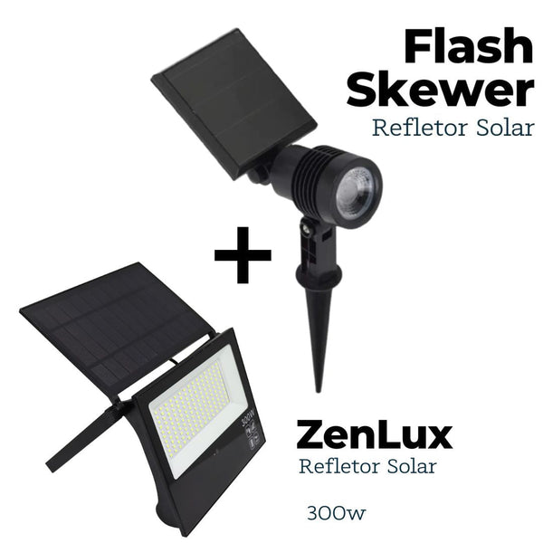 KIT 10 Refletores Solar Espeto Flash Skewer + Refletor ZenLux (Brinde +2 Refletores)