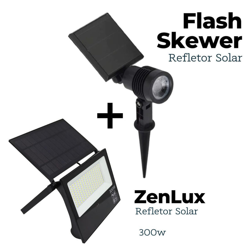 KIT 10 Refletores Solar Espeto Flash Skewer + Refletor ZenLux (Brinde +2 Refletores)
