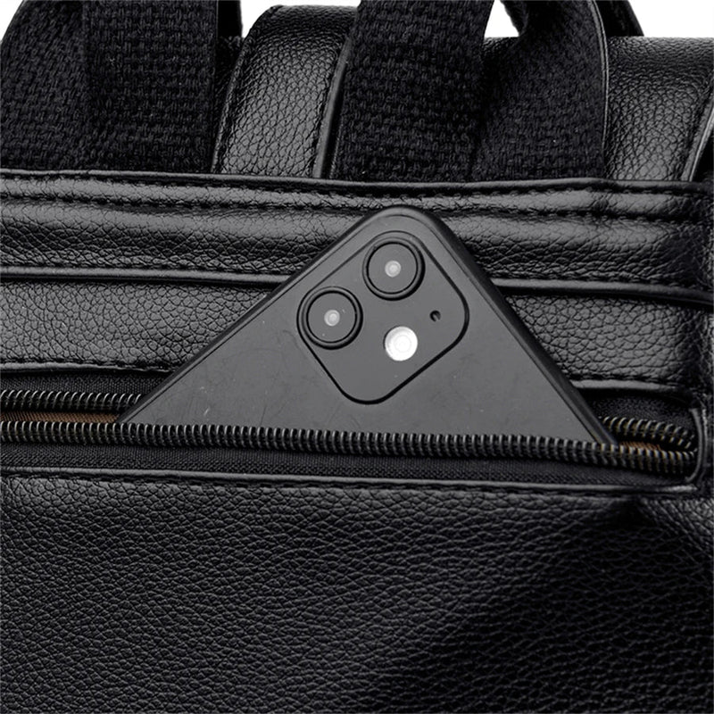 Mochila de Couro Casual Vintage