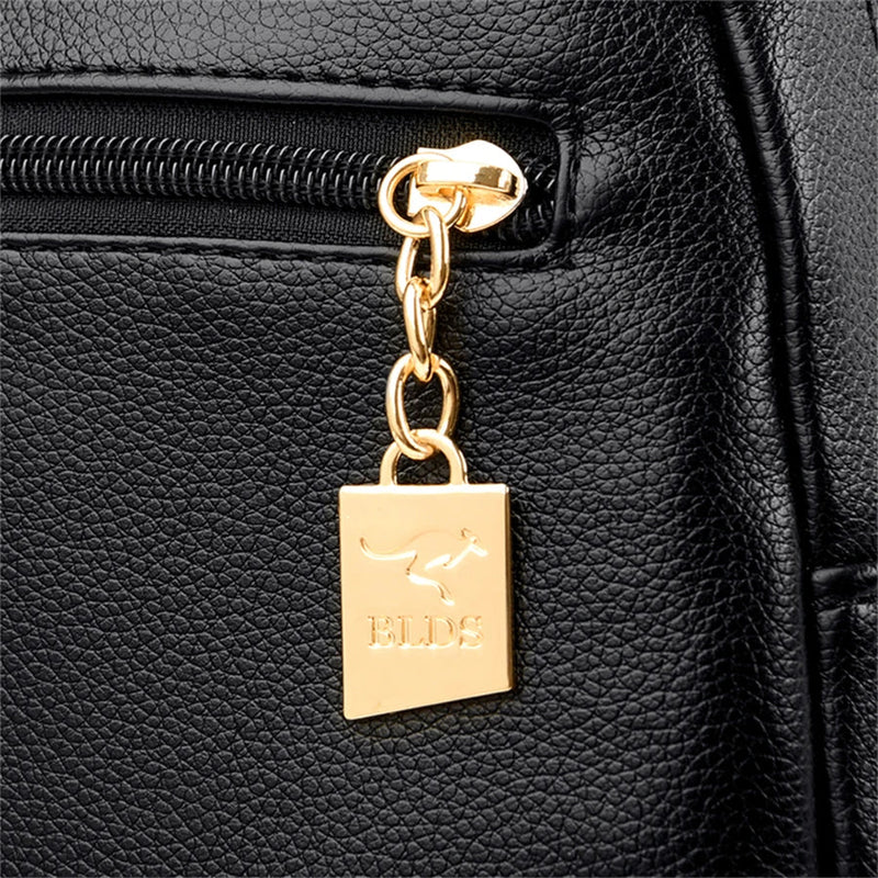 Mochila de Couro Casual Vintage