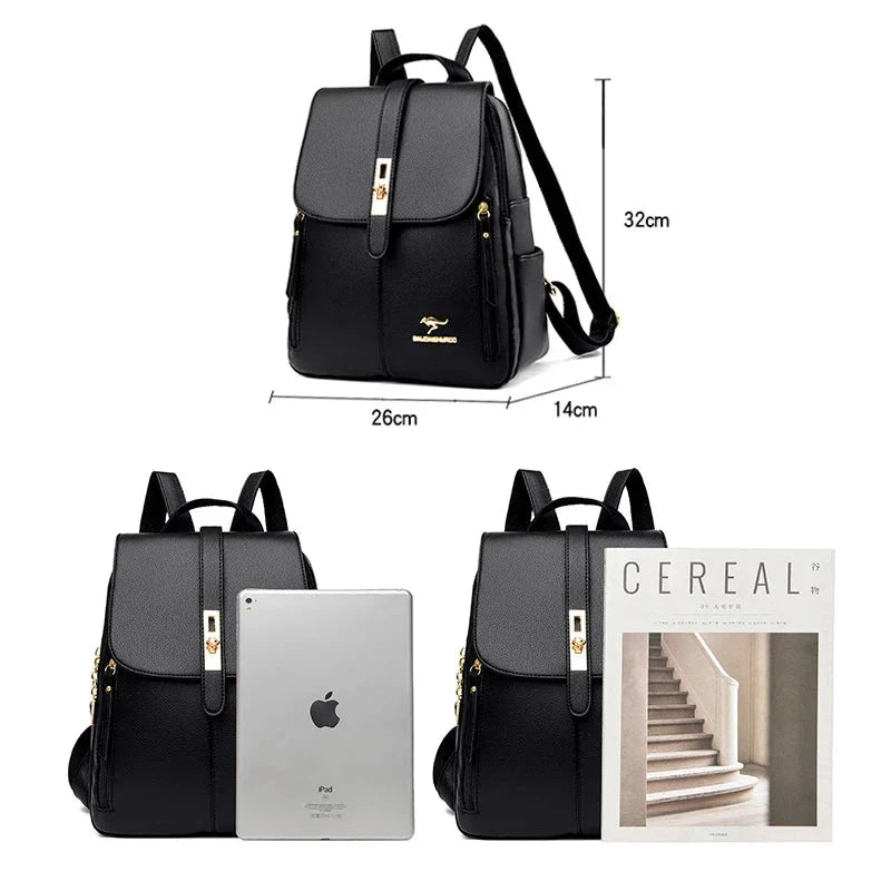 Mochila de Couro Casual Vintage