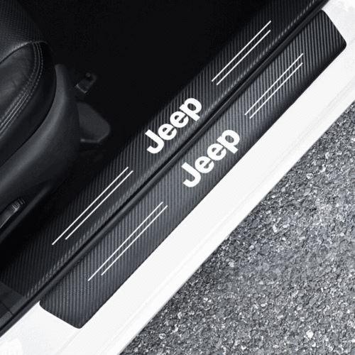 4 Peças Soleira Fibra De Carbono Adesivo - Sticker Carbon™