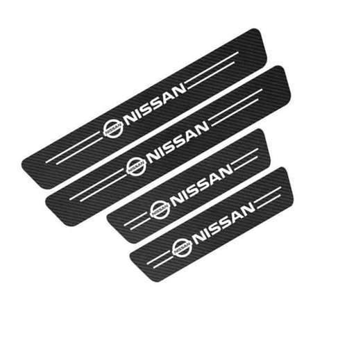 4 Peças Soleira Fibra De Carbono Adesivo - Sticker Carbon™