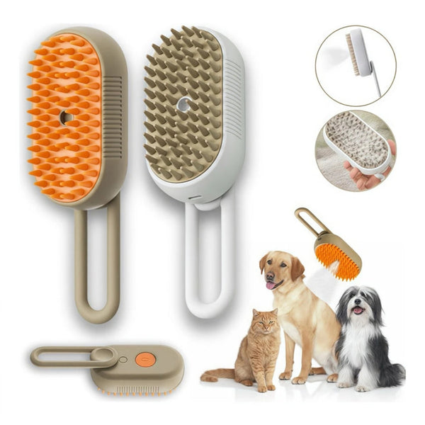 Escova Brush Pet A Vapor 3 Em 1 Removedora De Pelos e Limpeza Eficaz