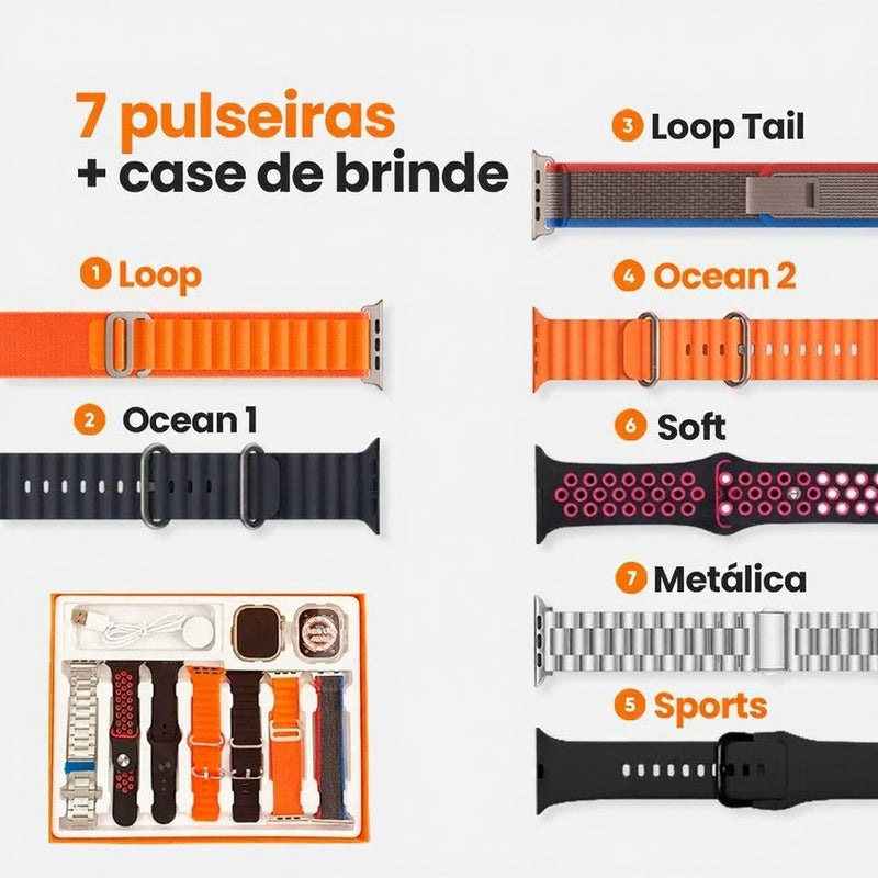 SmartWatch - Serie 9 Ultra™ [Brindes: 7 Pulseiras + Case]