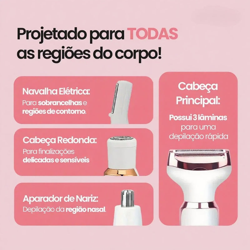 Depilador Elétrico 4 em 1 - DermaFlex®